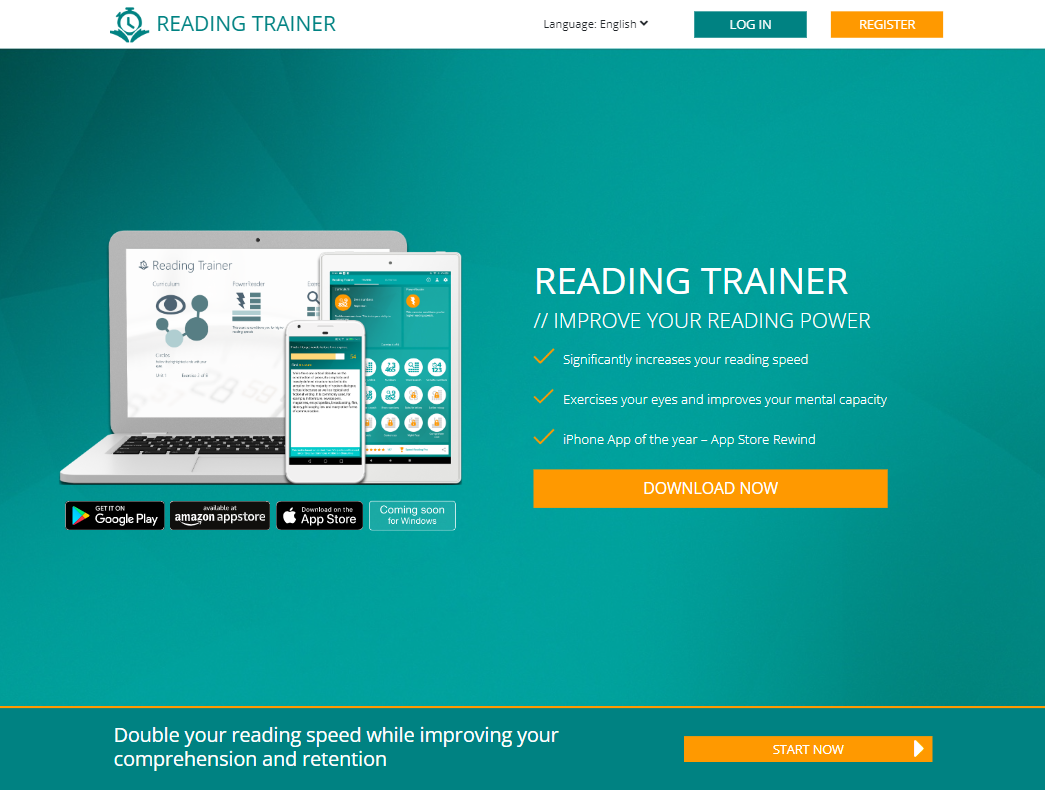 Webpage READING TRAINER